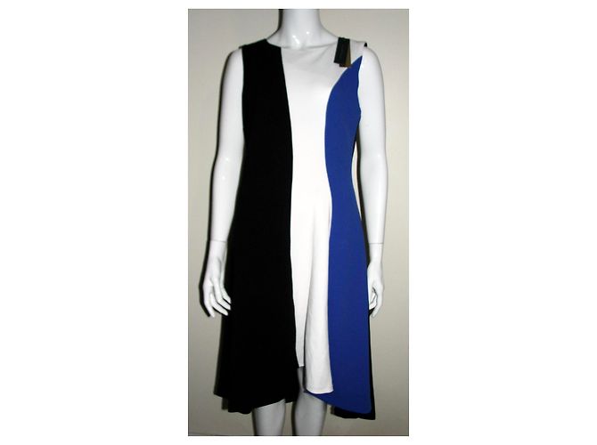 Donna Karan Aline Kleid Schwarz Weiß Blau - Ansicht 3