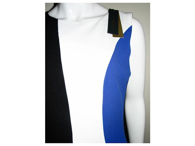 Donna Karan Aline Kleid Schwarz Weiß Blau - Ansicht 4
