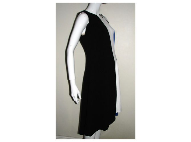 Donna Karan Aline Kleid Schwarz Weiß Blau - Ansicht 6