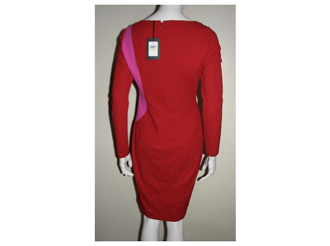 DKNY audace abito tagliato Rosa Rosso - vista 4