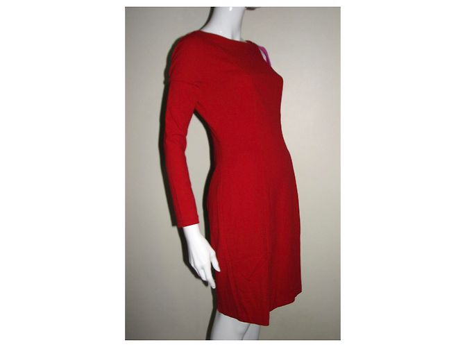 DKNY audace abito tagliato Rosa Rosso - vista 5