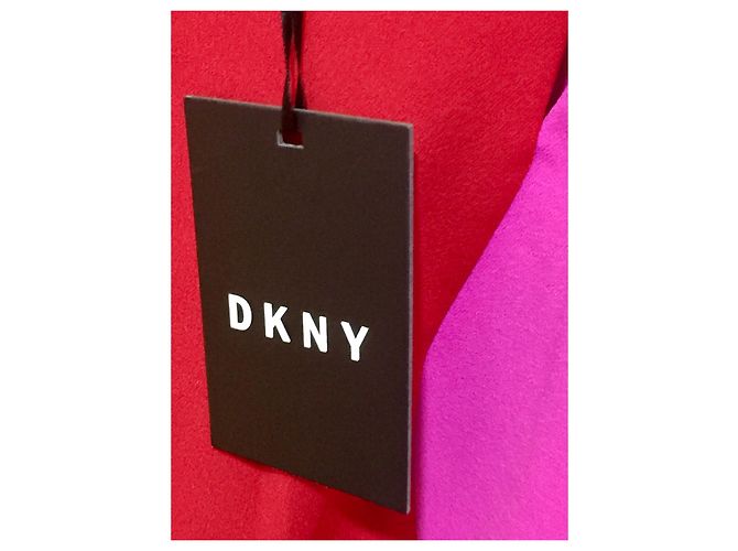 DKNY audace abito tagliato Rosa Rosso - vista 7