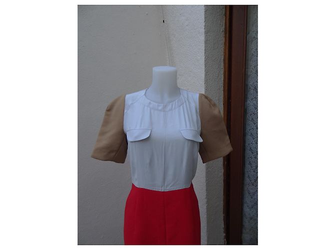 Abito Marni in lana e viscosa rosso beige - vista 2