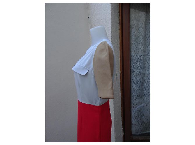 Abito Marni in lana e viscosa rosso beige - vista 4
