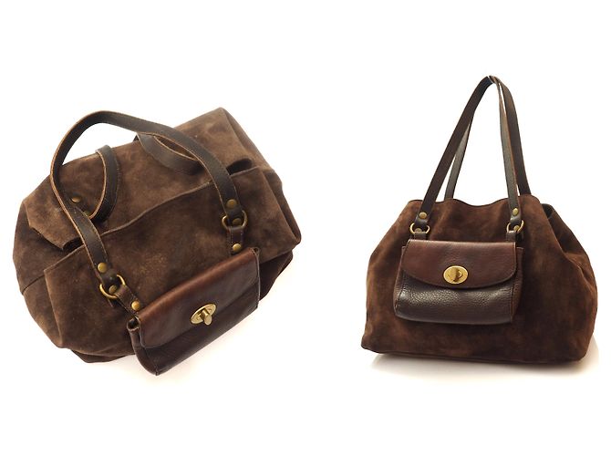 Borsa tote marrone scamosciata cammello Miu MIu - vista 5