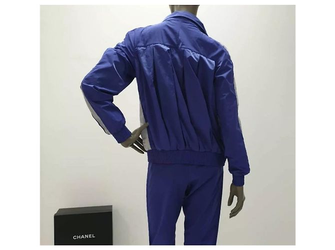 Chanel Logo Sport Suit Sz.36 Branco Azul - vista 7