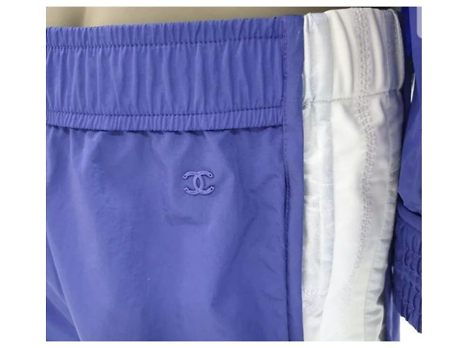 Chanel Logo Sport Suit Sz.36 Branco Azul - vista 8