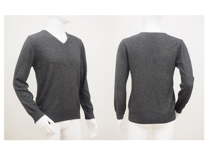 Bertoni 1949 Bertoni Kaschmir Merinowolle Pullover mit V-Ausschnitt Größe L. Grau - Ansicht 6