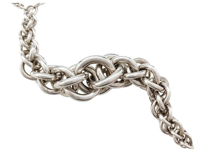 Collar largo Hermès en plata. - vista 3