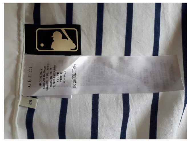 Camicia Gucci NY Yankees Patch in cotone bianca Bianco - vista 3
