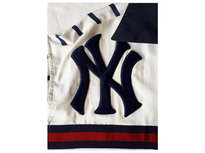 Camicia Gucci NY Yankees Patch in cotone bianca Bianco - vista 7