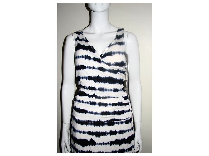 Autre Marque Torten-Sammlung, brandneues Maxikleid Schwarz Weiß Blau - Ansicht 4