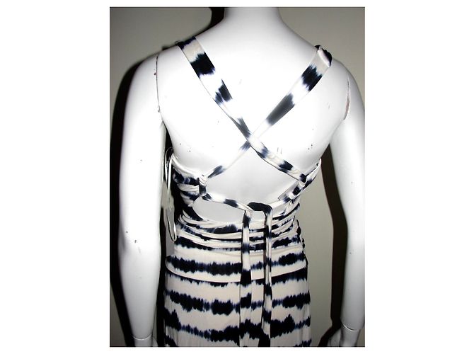 Autre Marque Torten-Sammlung, brandneues Maxikleid Schwarz Weiß Blau - Ansicht 6