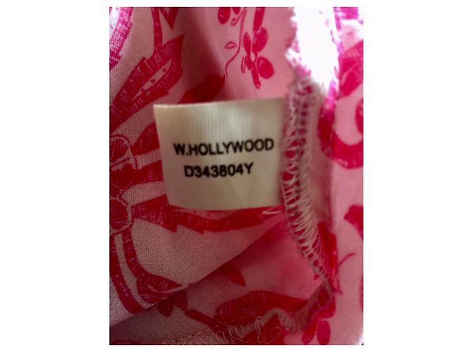 Diane Von Furstenberg DvF Vintage W.. Hollywood Seidenkleid Pink Weiß - Ansicht 9