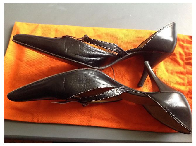 Hermès Pumps aus Lammfell Braun 7cm Absatz Dunkelbraun - Ansicht 6