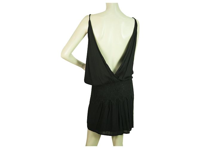 Magali Pascal Black Spaghetti Straps Open Back Senza maniche Sexy Mini Abito taglia M Nero - vista 2