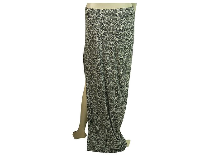 Thakoon Black & White Snake Pattern Maxi saia longa ou vestido sem alças tamanho XS Multicor - vista 2