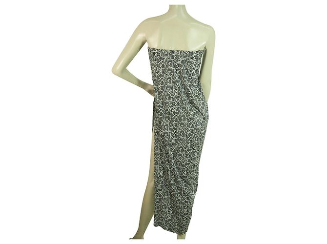 Thakoon Black & White Snake Pattern Maxi saia longa ou vestido sem alças tamanho XS Multicor - vista 4