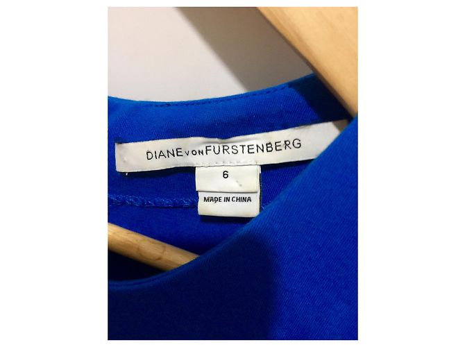Diane Von Furstenberg Pele-Kleid mit DvF-Lederbesatz Schwarz Blau - Ansicht 5