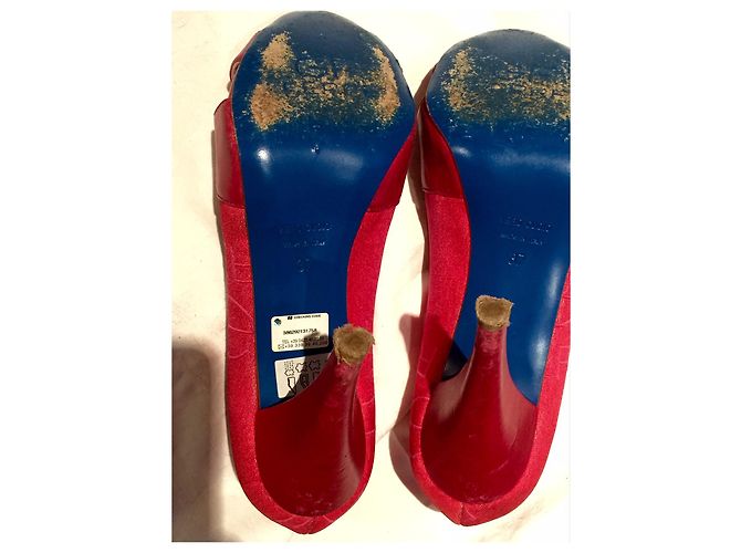Gianfranco Ferré Rosa Peeptoe-Pumps aus Leder und Stoff Pink - Ansicht 8