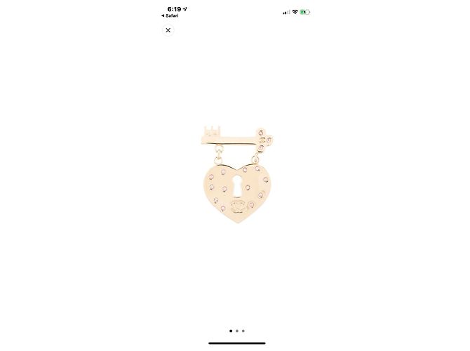 Spilla Chanel Cuore e Chiave Oro Gold hardware - vista 4