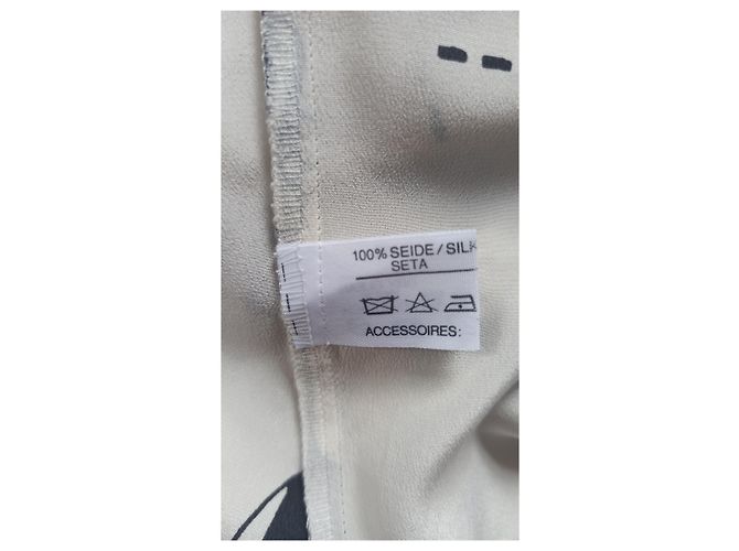 Top sin mangas de seda beige estampado Louis Féraud Negro - vista 3