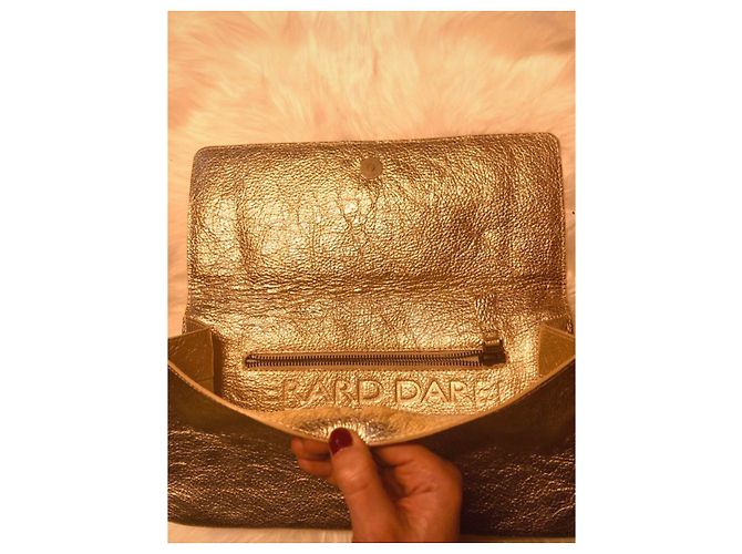 Gerard Darel Pochette Gérard Darel in pelle di vitello dorata D'oro - vista 2