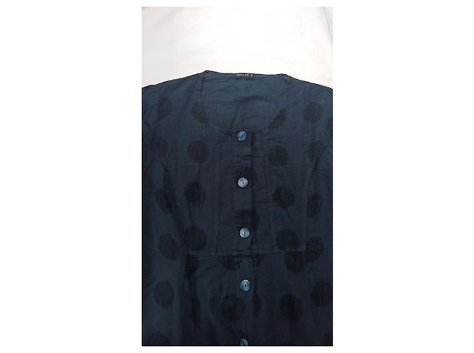 Autre Marque Vestido asimétrico GRIZAS de algodón y lino azul XL Azul marino - vista 4