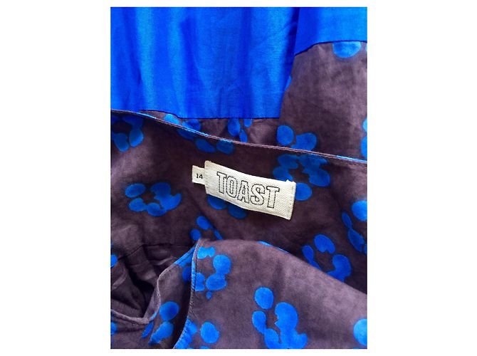 Toast Empire Kleid mit Blumenmuster Braun Blau - Ansicht 3