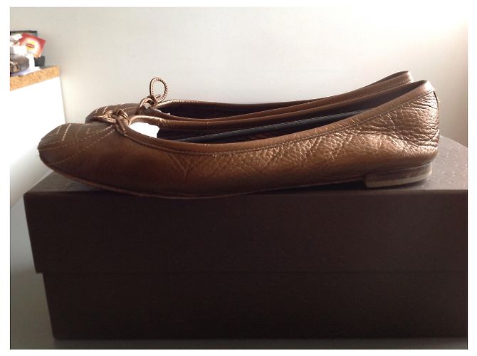 Gucci Bailarinas de piel bronce - vista 3