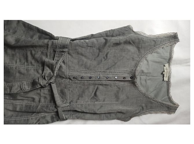 Vestido sin mangas de algodón gris Gerard Darel - vista 4