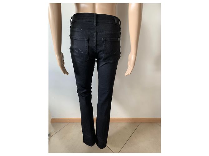 Vaqueros de pierna recta 7 For All Mankind negros - vista 3