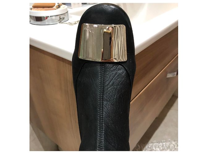 Dior 61 Cuissarde Botas altas de cuero negro - vista 13