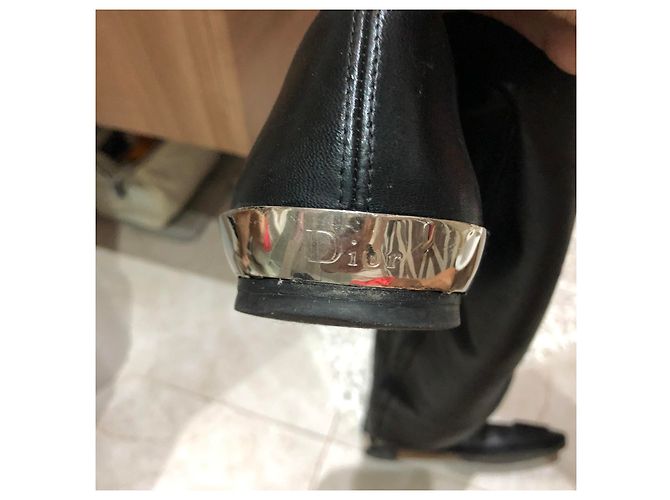 Dior 61 Cuissarde Botas altas de cuero negro - vista 15