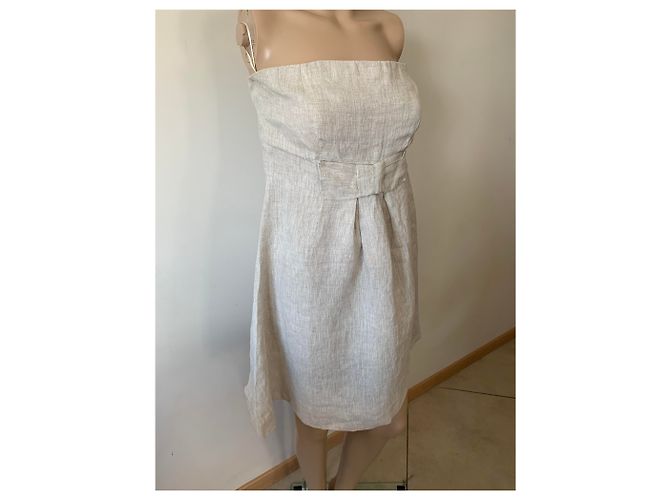 Autre Marque Leinenkleid beige Größe 38 - Ansicht 2