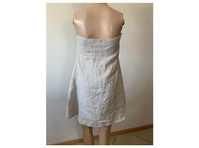 Autre Marque Leinenkleid beige Größe 38 - Ansicht 4