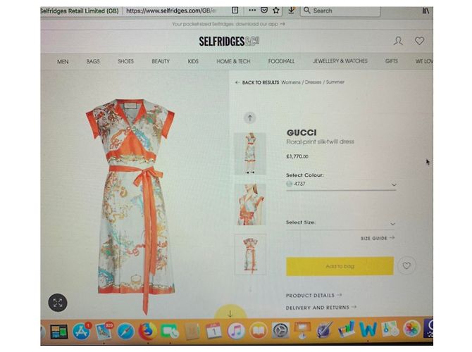Gucci Seidenkleid Größe 36 Mehrfarben - Ansicht 7