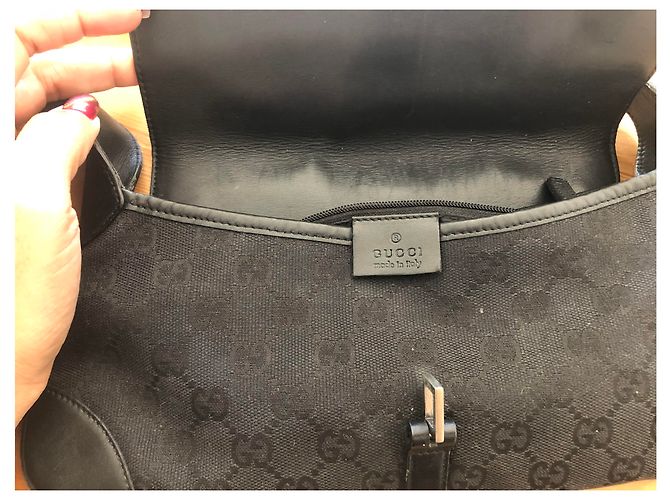Borsa a mano Gucci Pouch in pelle nera Nero - vista 3