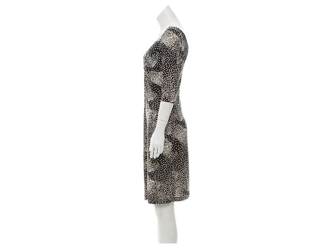 Diane Von Furstenberg Vestido de seda DvF Tarelle Negro Blanco - vista 2