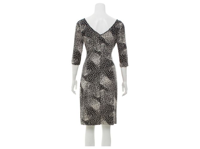 Diane Von Furstenberg Vestido de seda DvF Tarelle Negro Blanco - vista 3