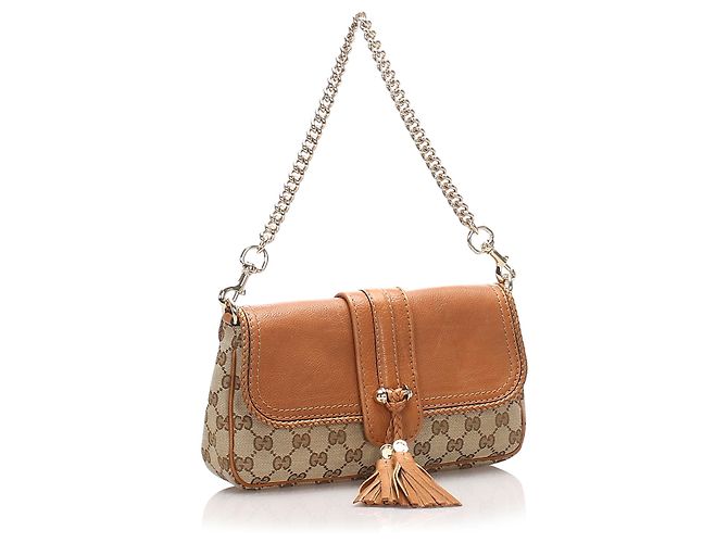 Baguette da sera Marrakech Gucci Canvas GG marrone - vista 2