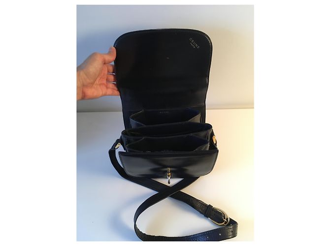 Borsa a mano Céline Drouot in pelle blu navy - vista 4