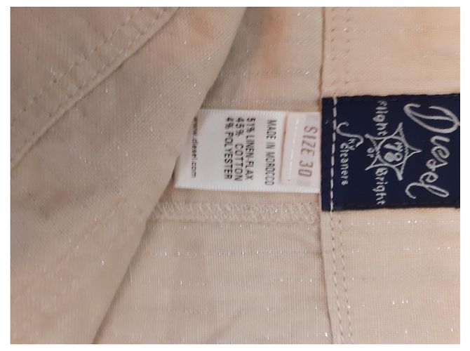 Falda Diesel de mezcla de lino beige - vista 2