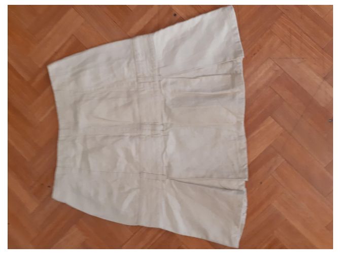 Falda Diesel de mezcla de lino beige - vista 3