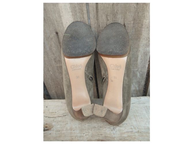 Stivaletti Chloé in scamosciato taupe taglia 38 - vista 7
