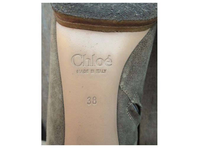 Stivaletti Chloé in scamosciato taupe taglia 38 - vista 8