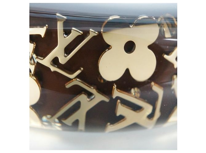 Pulsera LOUIS VUITTON Uncle John GM resin Brazalete para mujer M65301 marrón oscuro x oro - vista 4