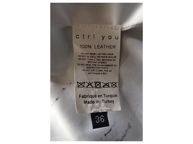 Autre Marque CTRL YOU Lederjacke Türkis Blau - Ansicht 5