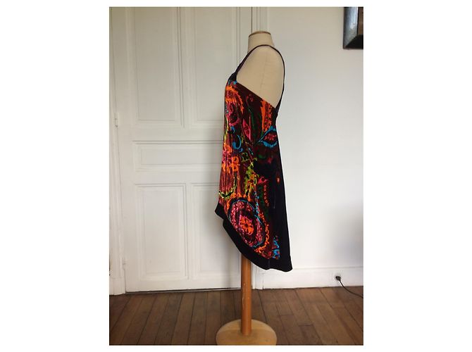 Autre Marque Chacok Samtkleid mit gekreuzten Trägern Mehrfarben - Ansicht 4