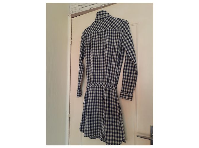 Maison Scotch Hemdkleid Weiß Blau Baumwolle Leinen - Ansicht 3